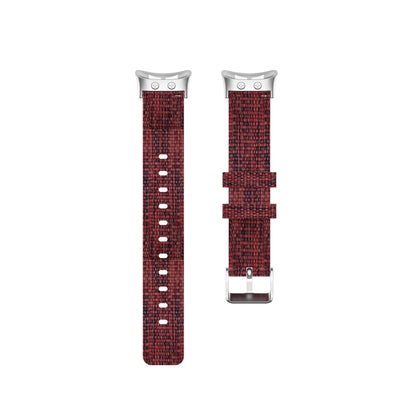 For Garmin Forerunner 45 / 45S / Swim 2 Universal Nylon Canvas Watch Band(Wine Red) - Watch Bands by buy2fix | Online Shopping UK | buy2fix