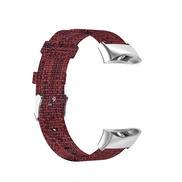 For Garmin Forerunner 45 / 45S / Swim 2 Universal Nylon Canvas Watch Band(Wine Red) - Watch Bands by buy2fix | Online Shopping UK | buy2fix