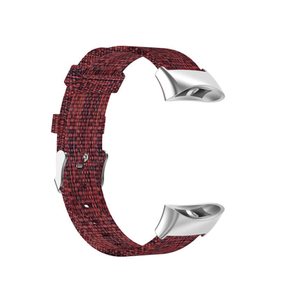 For Garmin Forerunner 45 / 45S / Swim 2 Universal Nylon Canvas Watch Band(Wine Red) - Watch Bands by buy2fix | Online Shopping UK | buy2fix