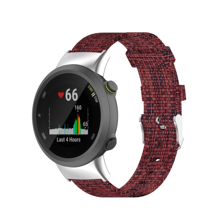 For Garmin Forerunner 45 / 45S / Swim 2 Universal Nylon Canvas Watch Band(Wine Red) - Watch Bands by buy2fix | Online Shopping UK | buy2fix