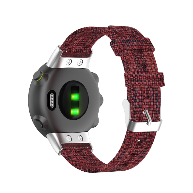 For Garmin Forerunner 45 / 45S / Swim 2 Universal Nylon Canvas Watch Band(Wine Red) - Watch Bands by buy2fix | Online Shopping UK | buy2fix