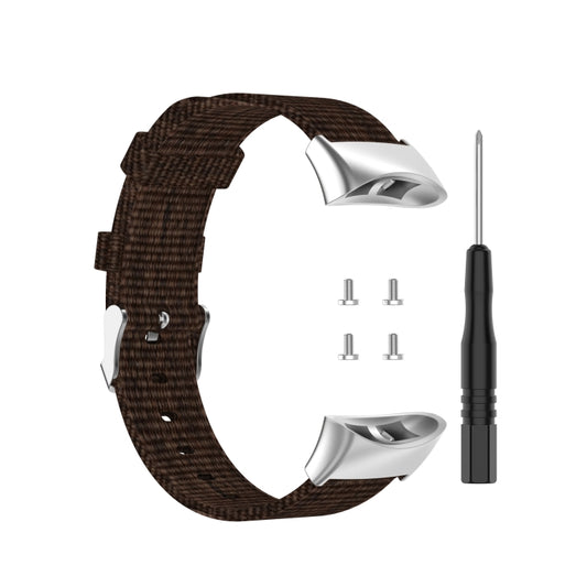 For Garmin Forerunner 45 / 45S / Swim 2 Universal Nylon Canvas Watch Band(Coffee) - Watch Bands by buy2fix | Online Shopping UK | buy2fix