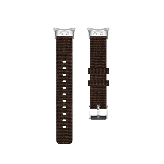 For Garmin Forerunner 45 / 45S / Swim 2 Universal Nylon Canvas Watch Band(Coffee) - Watch Bands by buy2fix | Online Shopping UK | buy2fix