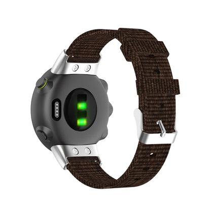 For Garmin Forerunner 45 / 45S / Swim 2 Universal Nylon Canvas Watch Band(Coffee) - Watch Bands by buy2fix | Online Shopping UK | buy2fix