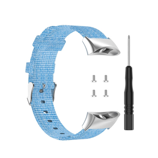 For Garmin Forerunner 45 / 45S / Swim 2 Universal Nylon Canvas Watch Band(Sky Blue) - Watch Bands by buy2fix | Online Shopping UK | buy2fix