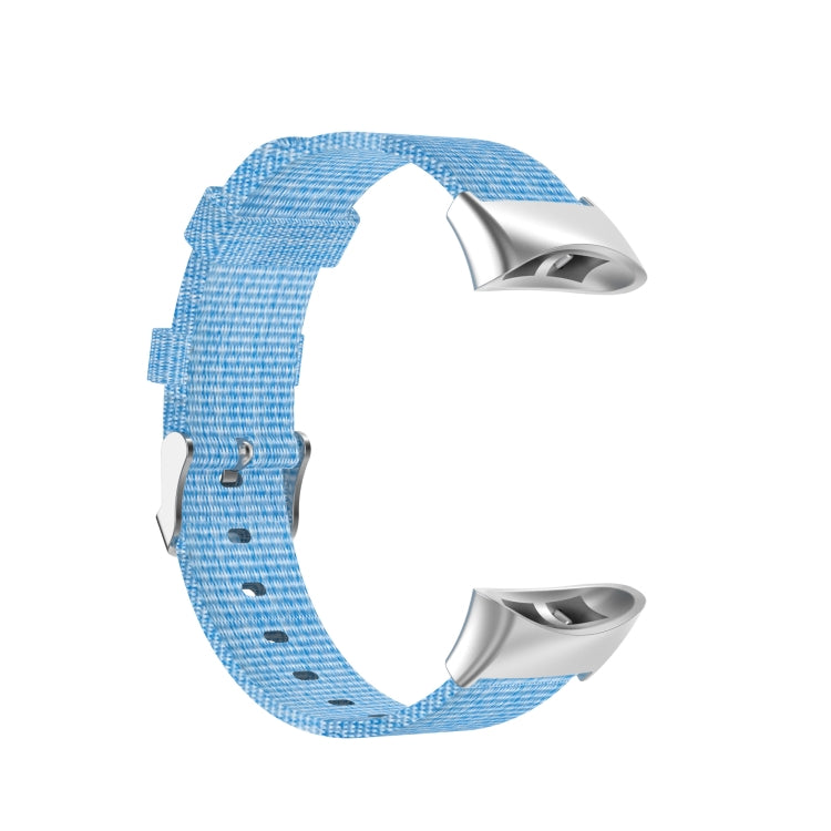 For Garmin Forerunner 45 / 45S / Swim 2 Universal Nylon Canvas Watch Band(Sky Blue) - Watch Bands by buy2fix | Online Shopping UK | buy2fix