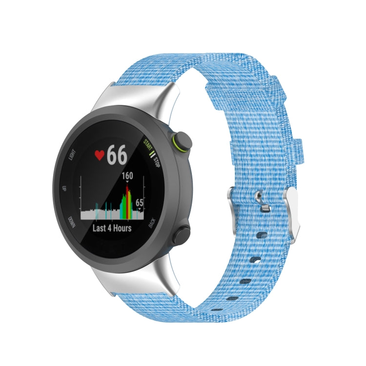 For Garmin Forerunner 45 / 45S / Swim 2 Universal Nylon Canvas Watch Band(Sky Blue) - Watch Bands by buy2fix | Online Shopping UK | buy2fix