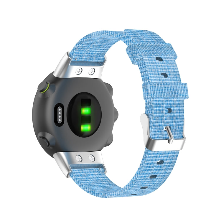 For Garmin Forerunner 45 / 45S / Swim 2 Universal Nylon Canvas Watch Band(Sky Blue) - Watch Bands by buy2fix | Online Shopping UK | buy2fix