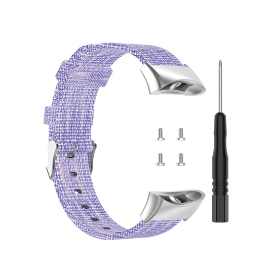 For Garmin Forerunner 45 / 45S / Swim 2 Universal Nylon Canvas Watch Band(Purple) - Watch Bands by buy2fix | Online Shopping UK | buy2fix