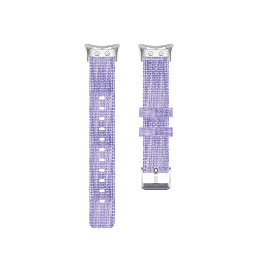 For Garmin Forerunner 45 / 45S / Swim 2 Universal Nylon Canvas Watch Band(Purple) - Watch Bands by buy2fix | Online Shopping UK | buy2fix