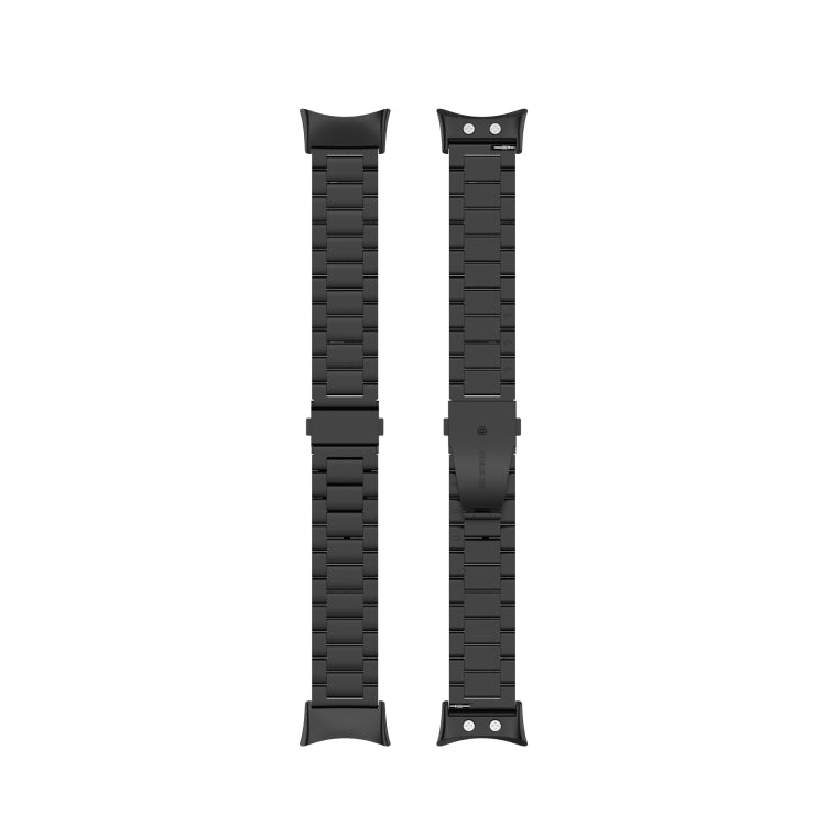 For Garmin Forerunner 45 / 45S / Swim 2 Universal Three Beads Stainless Steel Watch Band(Black) - Watch Bands by buy2fix | Online Shopping UK | buy2fix