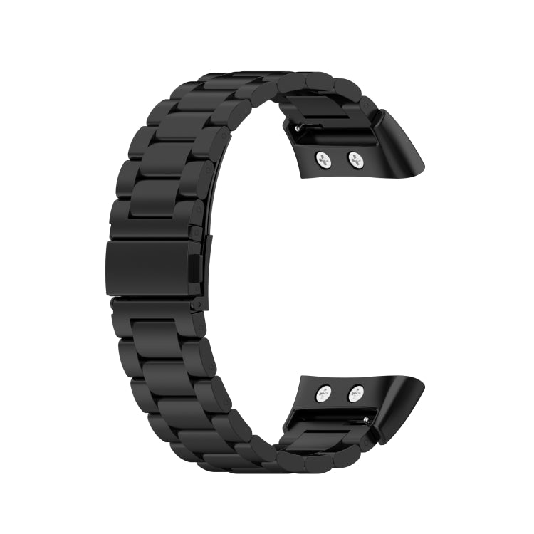For Garmin Forerunner 45 / 45S / Swim 2 Universal Three Beads Stainless Steel Watch Band(Black) - Watch Bands by buy2fix | Online Shopping UK | buy2fix