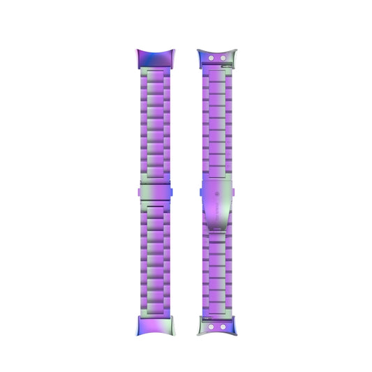 For Garmin Forerunner 45 / 45S / Swim 2 Universal Three Beads Stainless Steel Watch Band(Colorful) - Watch Bands by buy2fix | Online Shopping UK | buy2fix