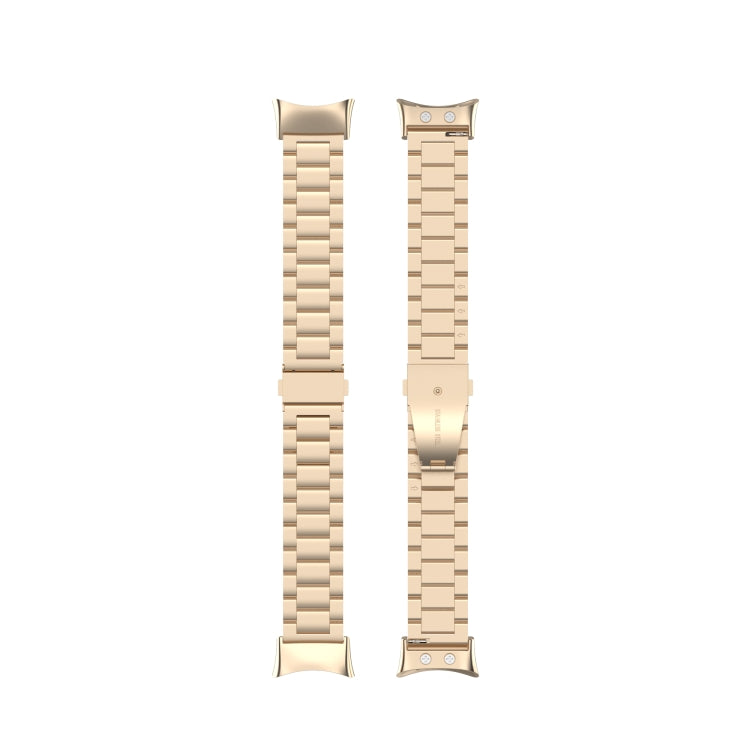 For Garmin Forerunner 45 / 45S / Swim 2 Universal Three Beads Stainless Steel Watch Band(Champagne Gold) by buy2fix
