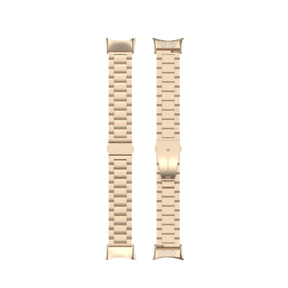 For Garmin Forerunner 45 / 45S / Swim 2 Universal Three Beads Stainless Steel Watch Band(Champagne Gold) by buy2fix