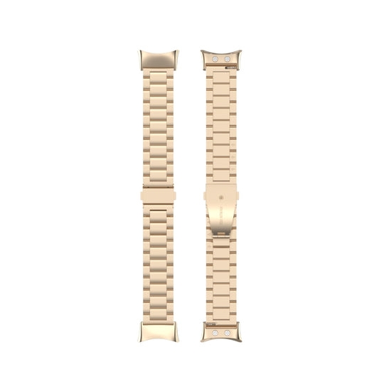 For Garmin Forerunner 45 / 45S / Swim 2 Universal Three Beads Stainless Steel Watch Band(Champagne Gold) - Watch Bands by buy2fix | Online Shopping UK | buy2fix