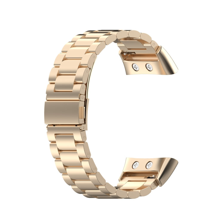 For Garmin Forerunner 45 / 45S / Swim 2 Universal Three Beads Stainless Steel Watch Band(Champagne Gold) by buy2fix