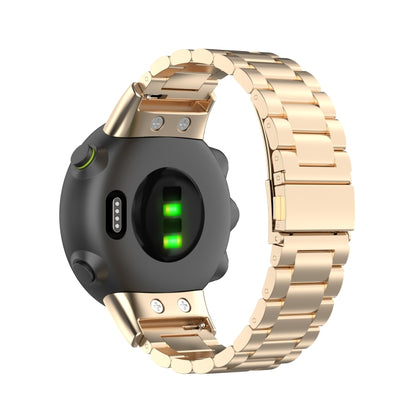 For Garmin Forerunner 45 / 45S / Swim 2 Universal Three Beads Stainless Steel Watch Band(Champagne Gold) by buy2fix