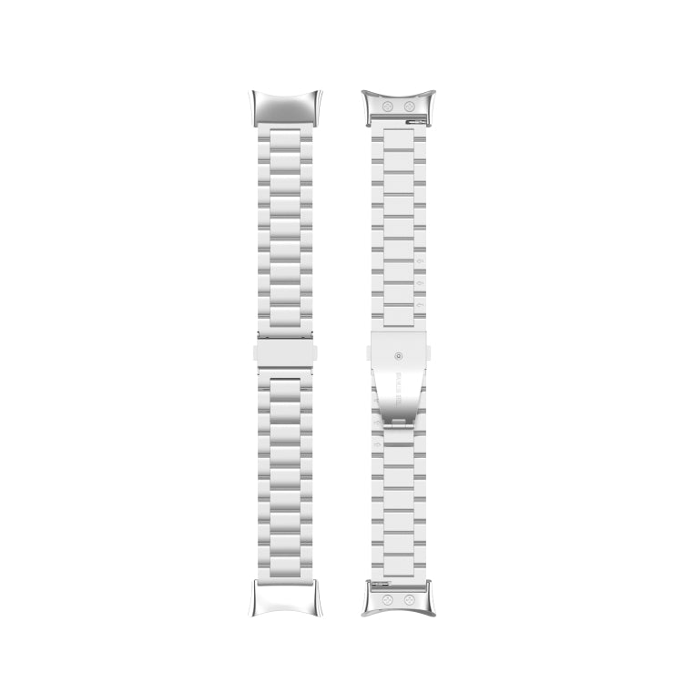 For Garmin Forerunner 45 / 45S / Swim 2 Universal Three Beads Stainless Steel Watch Band(Silver) - Watch Bands by buy2fix | Online Shopping UK | buy2fix