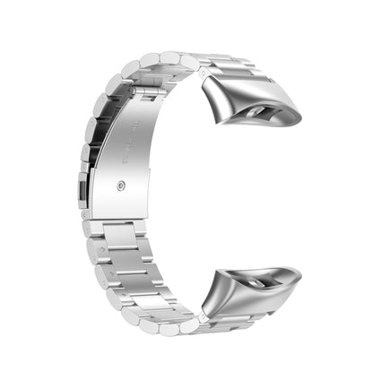 For Garmin Forerunner 45 / 45S / Swim 2 Universal Three Beads Stainless Steel Watch Band(Silver) - Watch Bands by buy2fix | Online Shopping UK | buy2fix