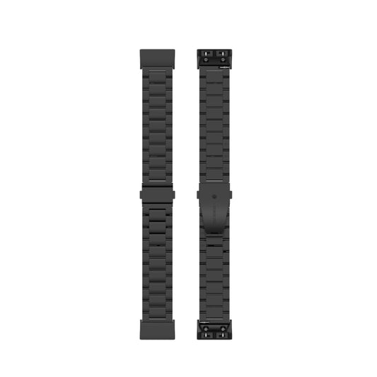 For Garmin Forerunner 35 / 30 Universal Three Beads Stainless Steel Watch Band(Black) - Watch Bands by buy2fix | Online Shopping UK | buy2fix