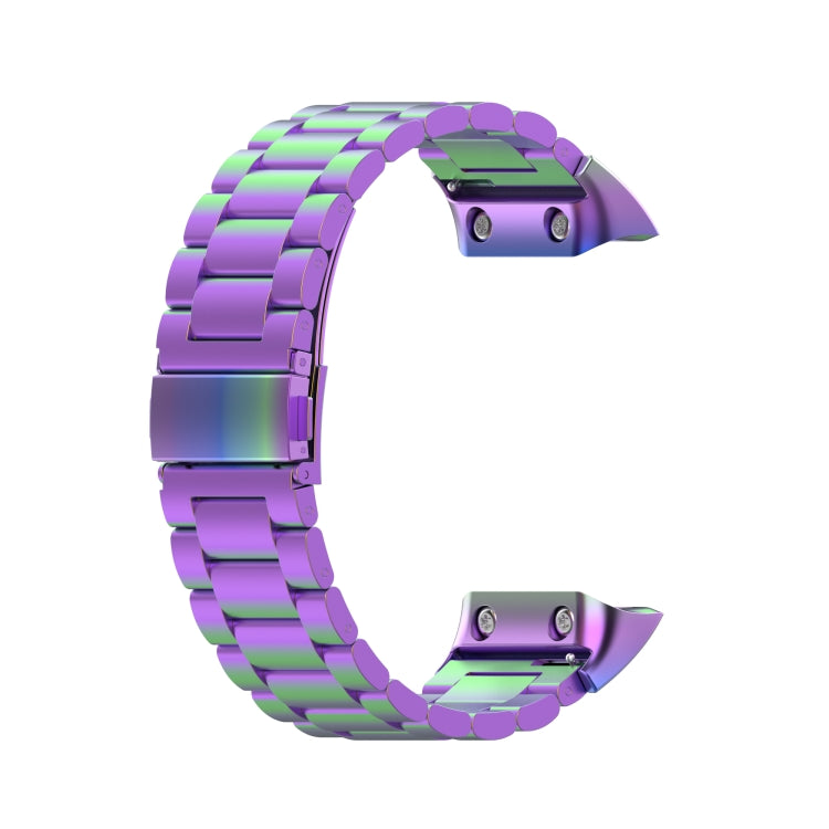 For Garmin Forerunner 35 / 30 Universal Three Beads Stainless Steel Watch Band(Colorful) - Watch Bands by buy2fix | Online Shopping UK | buy2fix