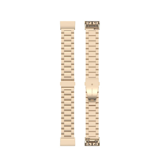 For Garmin Forerunner 35 / 30 Universal Three Beads Stainless Steel Watch Band(Champagne Gold() - Watch Bands by buy2fix | Online Shopping UK | buy2fix