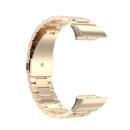For Garmin Forerunner 35 / 30 Universal Three Beads Stainless Steel Watch Band(Champagne Gold() - Watch Bands by buy2fix | Online Shopping UK | buy2fix