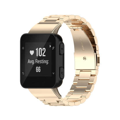 For Garmin Forerunner 35 / 30 Universal Three Beads Stainless Steel Watch Band(Champagne Gold() - Watch Bands by buy2fix | Online Shopping UK | buy2fix