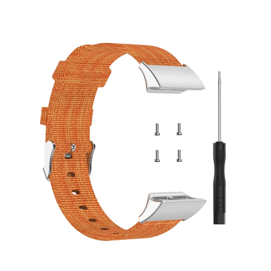 For Garmin Forerunner 35 / 30 Universal Nylon Canvas Watch Band(Orange) - Watch Bands by buy2fix | Online Shopping UK | buy2fix