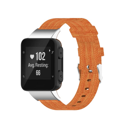 For Garmin Forerunner 35 / 30 Universal Nylon Canvas Watch Band(Orange) - Watch Bands by buy2fix | Online Shopping UK | buy2fix