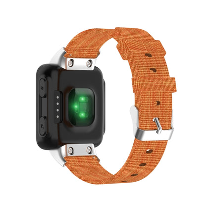 For Garmin Forerunner 35 / 30 Universal Nylon Canvas Watch Band(Orange) - Watch Bands by buy2fix | Online Shopping UK | buy2fix