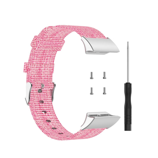 For Garmin Forerunner 35 / 30 Universal Nylon Canvas Watch Band(Pink) - Watch Bands by buy2fix | Online Shopping UK | buy2fix