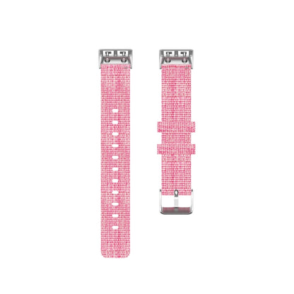 For Garmin Forerunner 35 / 30 Universal Nylon Canvas Watch Band(Pink) - Watch Bands by buy2fix | Online Shopping UK | buy2fix