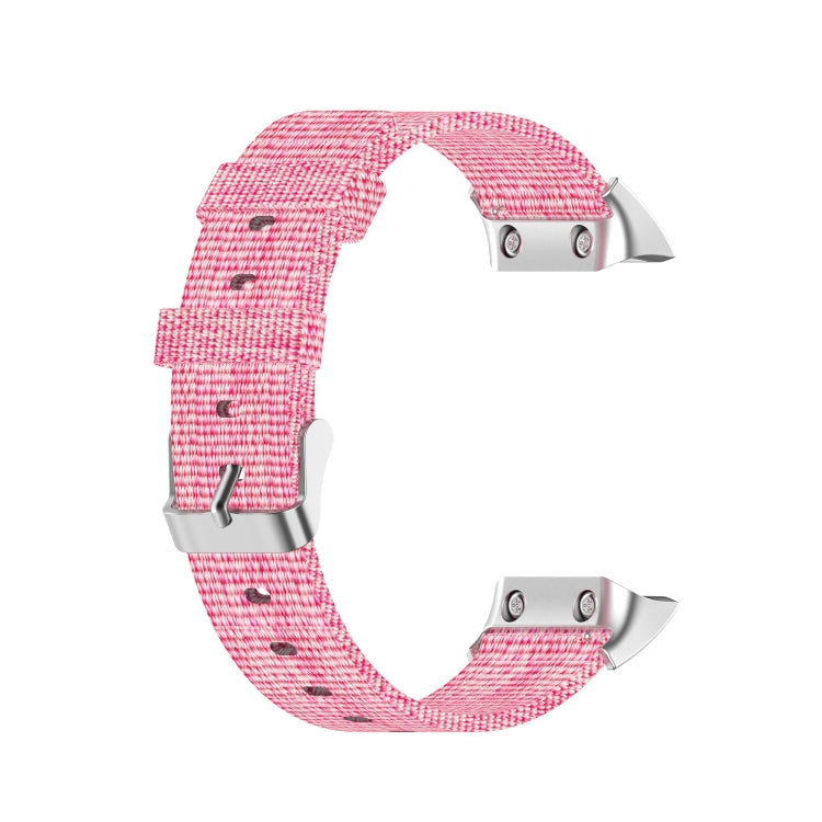 For Garmin Forerunner 35 / 30 Universal Nylon Canvas Watch Band(Pink) - Watch Bands by buy2fix | Online Shopping UK | buy2fix
