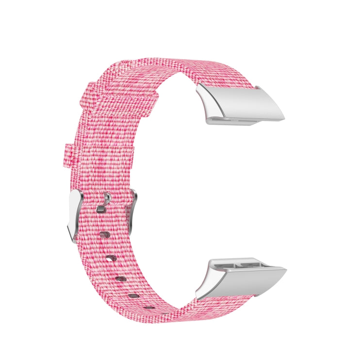 For Garmin Forerunner 35 / 30 Universal Nylon Canvas Watch Band(Pink) - Watch Bands by buy2fix | Online Shopping UK | buy2fix