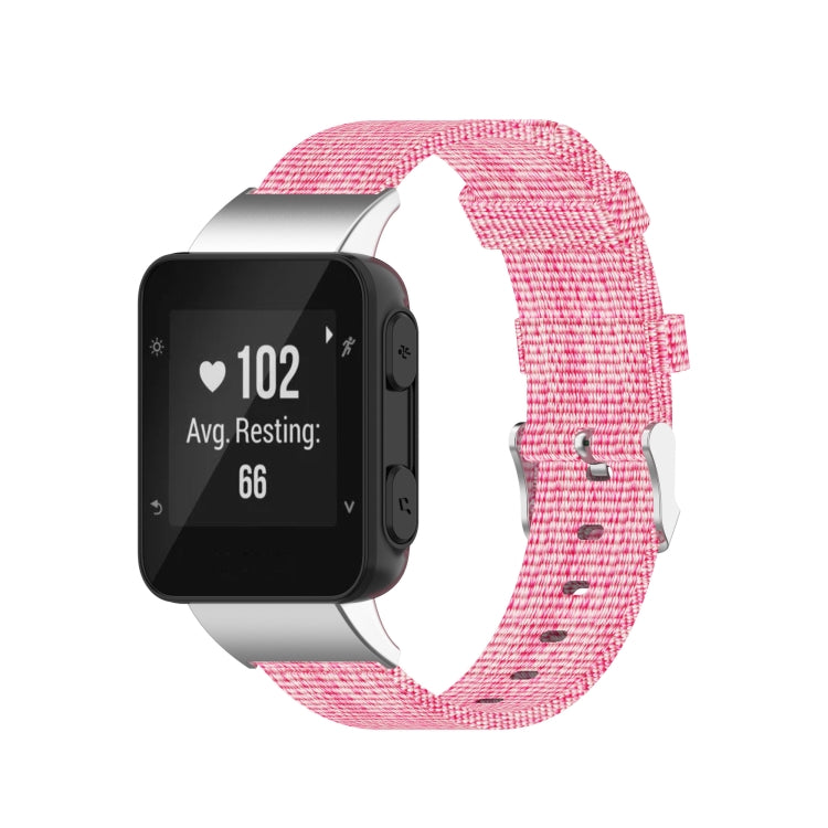 For Garmin Forerunner 35 / 30 Universal Nylon Canvas Watch Band(Pink) - Watch Bands by buy2fix | Online Shopping UK | buy2fix