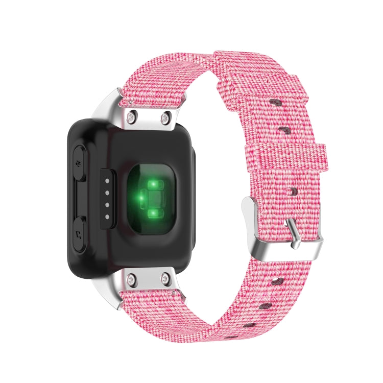 For Garmin Forerunner 35 / 30 Universal Nylon Canvas Watch Band(Pink) - Watch Bands by buy2fix | Online Shopping UK | buy2fix