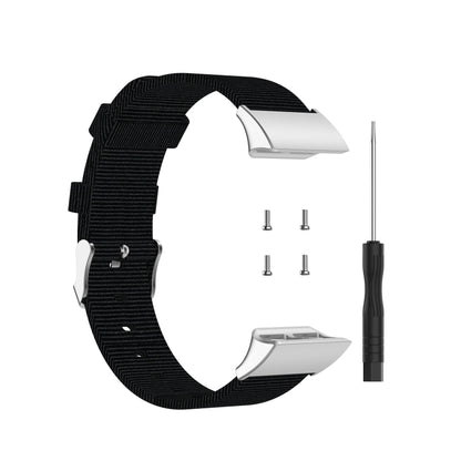 For Garmin Forerunner 35 / 30 Universal Nylon Canvas Watch Band(Black) by buy2fix