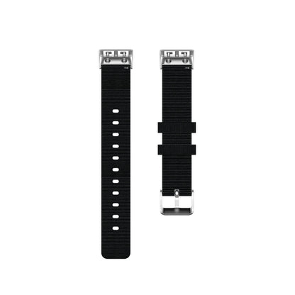 For Garmin Forerunner 35 / 30 Universal Nylon Canvas Watch Band(Black) by buy2fix