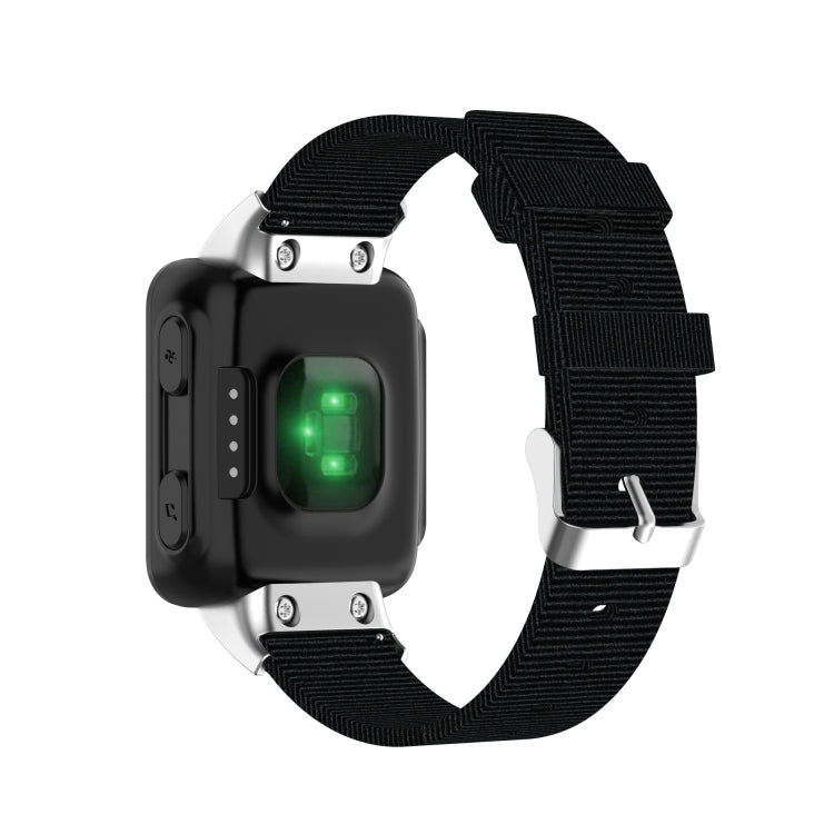 For Garmin Forerunner 35 / 30 Universal Nylon Canvas Watch Band(Black) by buy2fix