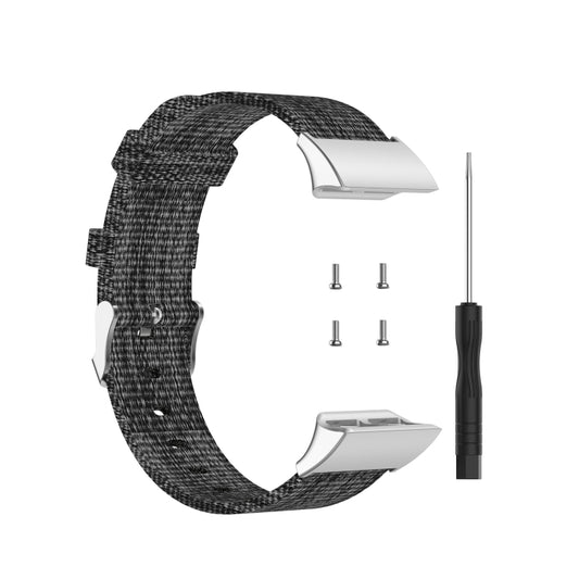 For Garmin Forerunner 35 / 30 Universal Nylon Canvas Watch Band(Grey) - Watch Bands by buy2fix | Online Shopping UK | buy2fix