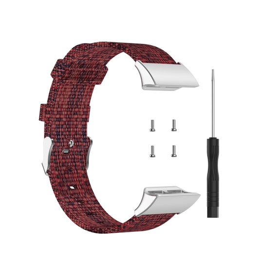 For Garmin Forerunner 35 / 30 xDfind Universal Nylon Canvas Watch Band(Wine Red)
