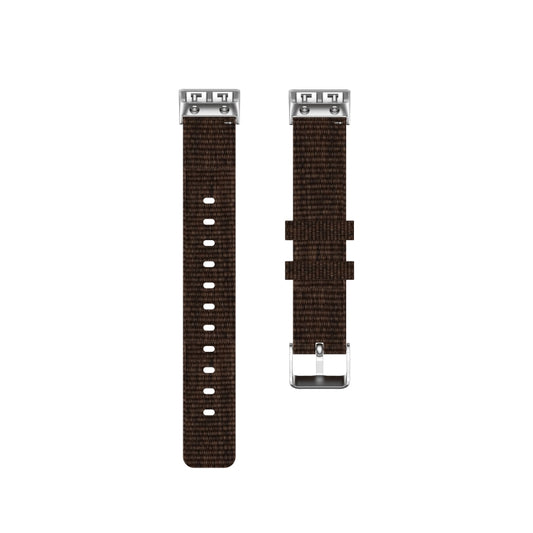 For Garmin Forerunner 35 / 30 Universal Nylon Canvas Watch Band(Coffee) - Watch Bands by buy2fix | Online Shopping UK | buy2fix