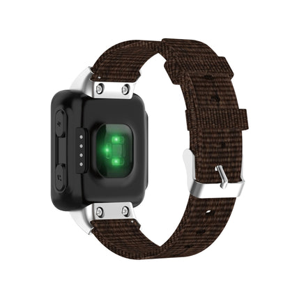 For Garmin Forerunner 35 / 30 Universal Nylon Canvas Watch Band(Coffee) - Watch Bands by buy2fix | Online Shopping UK | buy2fix