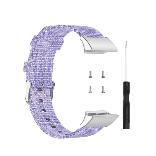 For Garmin Forerunner 35 / 30 Universal Nylon Canvas Watch Band(Purple) - Watch Bands by buy2fix | Online Shopping UK | buy2fix