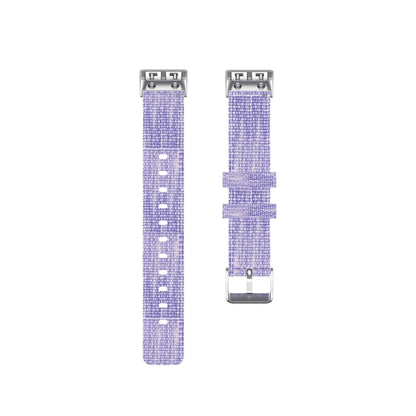 For Garmin Forerunner 35 / 30 Universal Nylon Canvas Watch Band(Purple) - Watch Bands by buy2fix | Online Shopping UK | buy2fix