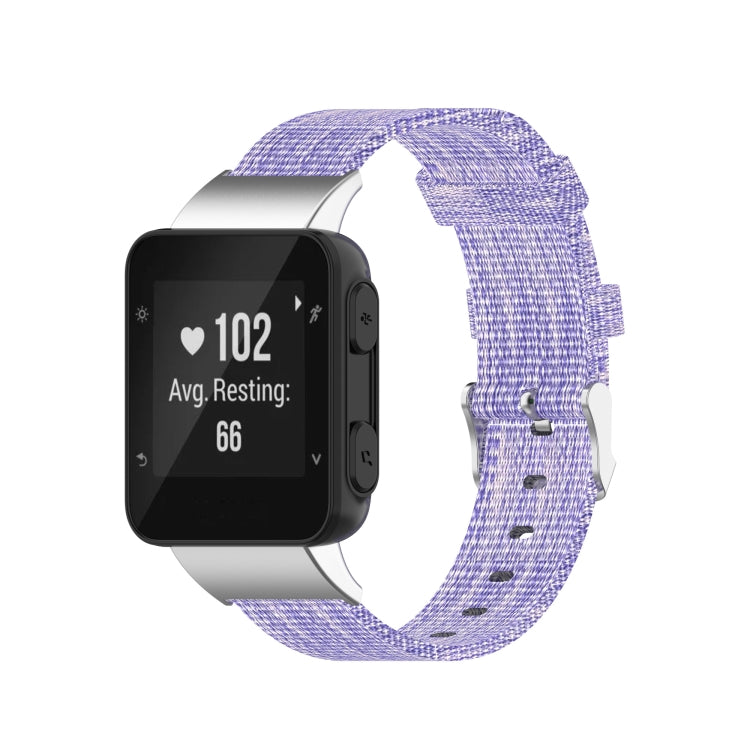 For Garmin Forerunner 35 / 30 Universal Nylon Canvas Watch Band(Purple) - Watch Bands by buy2fix | Online Shopping UK | buy2fix