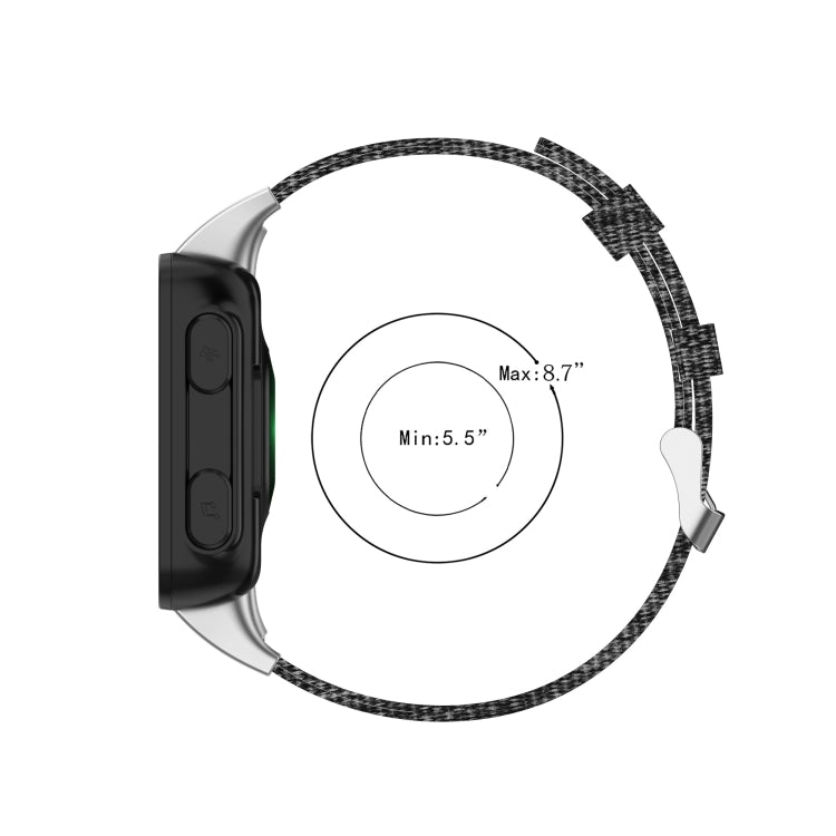 For Garmin Forerunner 35 / 30 Universal Nylon Canvas Watch Band(Black) by buy2fix