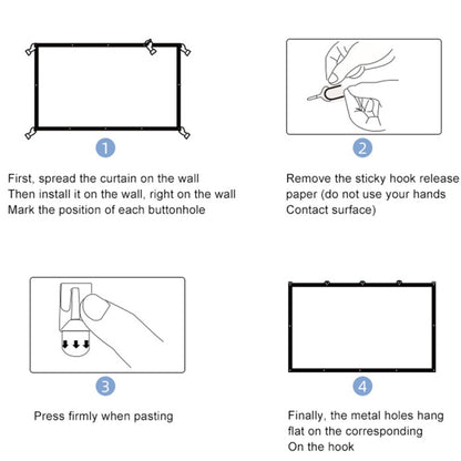 Folding Milk Silk Polyester Projector Film Curtain, Size:72 inch (16:9) Projection Area: 159 x 90cm - Film Curtains by buy2fix | Online Shopping UK | buy2fix